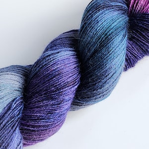 Hand Dyed Yarn: Majestic Midnight Available in Silk, Baby Alpaca, Linen blend Wool Free image 2