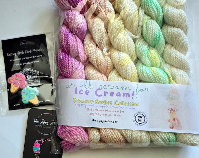 Summer Sorbet Mini Skein Set  Hand Dyed Baby Alpaca