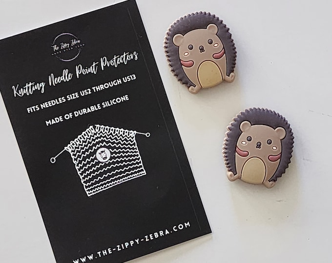 Adorable Knitting Needle Point Protectors Hedgehogs