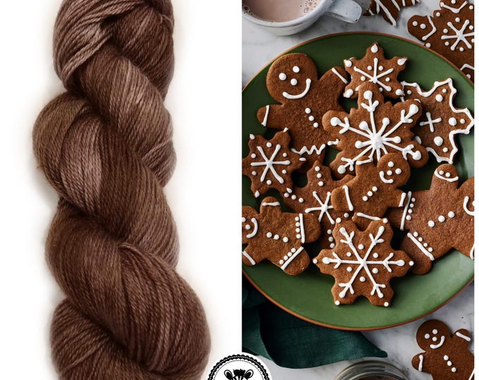 Hand Dyed Yarn: Gingerbread                       Available in Silk, Baby Alpaca, Linen blend (Wool Free)