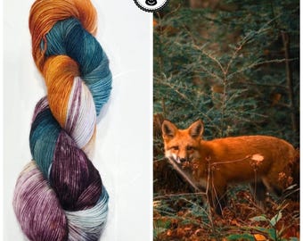 Hand Dyed Yarn: Fox in the Forest - Baby Alpaca, Silk, Linen Blend