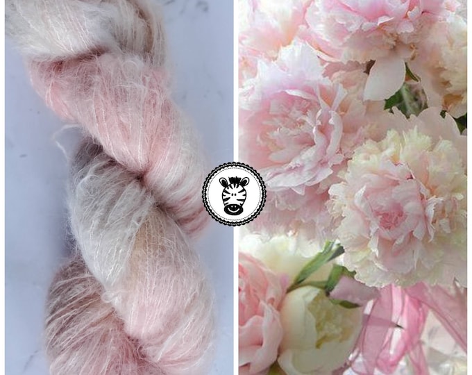 Hand Dyed Yarn: Peonies                      Available in Silk, Baby Alpaca, Yak blend (Wool Free)