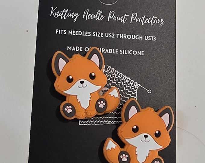 Adorable Knitting Needle Point Protectors Baby Fox