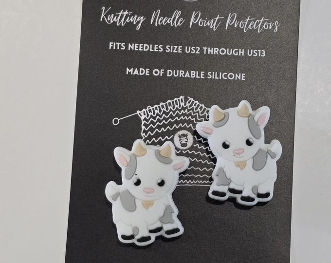 Adorable Knitting Needle Point Protectors Goats