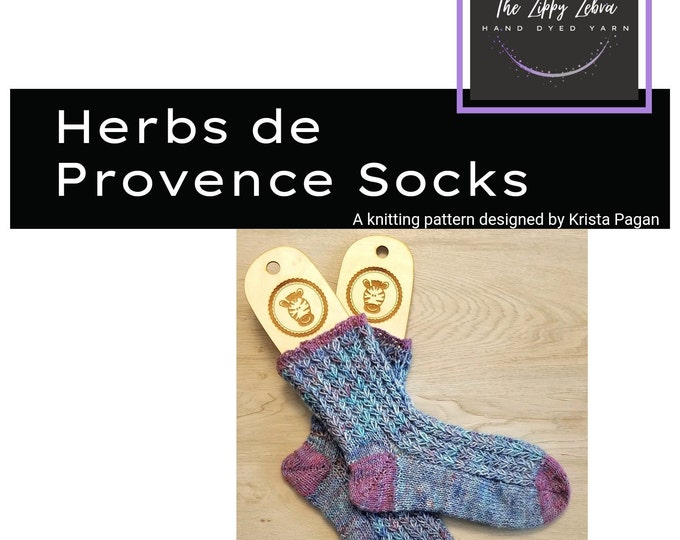 KNITTING PATTERN: Herbs de Provence Socks    PDF  Instant Download