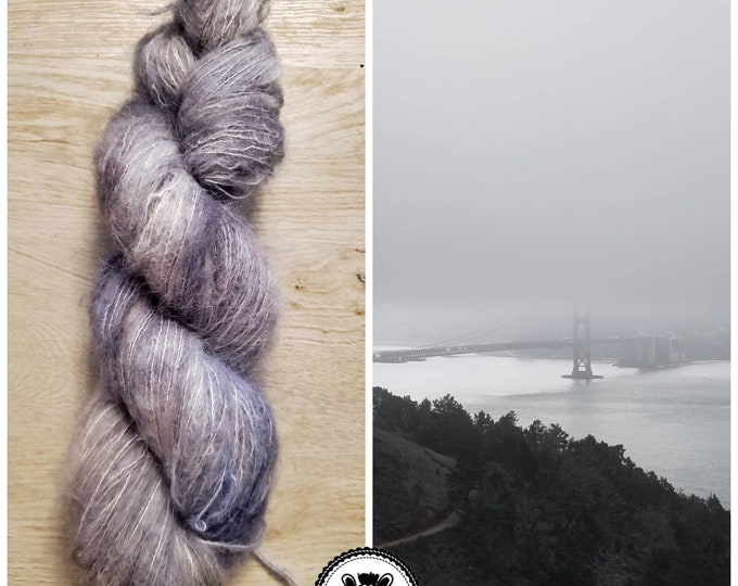 Hand Dyed Yarn: Fog                     Available in Silk, Baby Alpaca, Linen or Cashmere blend (Wool Free)