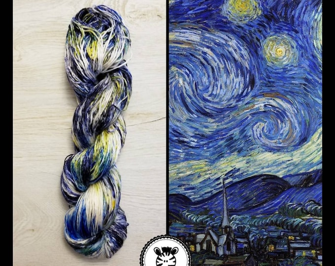 Hand Dyed Yarn: Starry Night                       Available in Silk, Baby Alpaca, Linen blend (Wool Free)