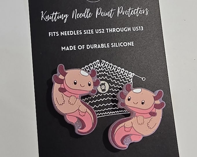Adorable Knitting Needle Point Protectors Axolotl