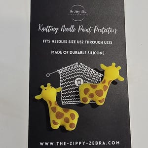 Adorable Knitting Needle Point Protectors Giraffes