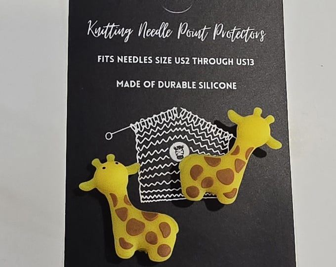 Adorable Knitting Needle Point Protectors Giraffes
