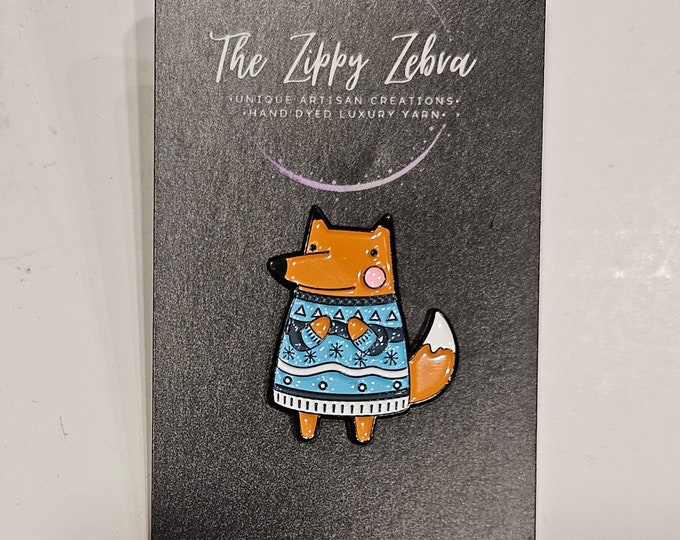 Fox in a Sweater Enamel Pin Gift Idea