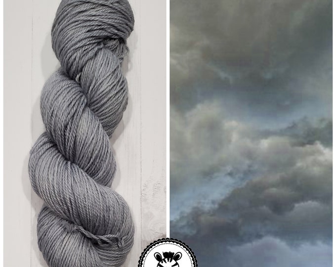 Hand Dyed Yarn: Storm Cloud                     Available in Silk, Baby Alpaca, Yak blend (Wool Free)