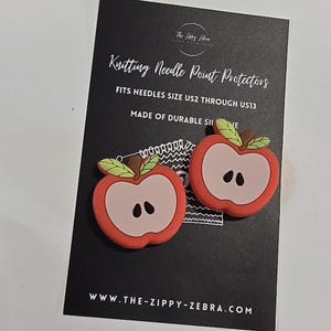Adorable Knitting Needle Point Protectors Apples