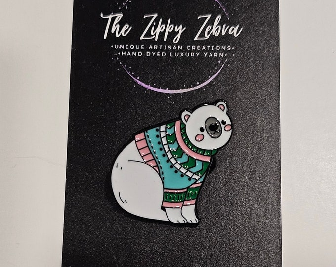 Bear in a Sweater Enamel Pin Gift Idea