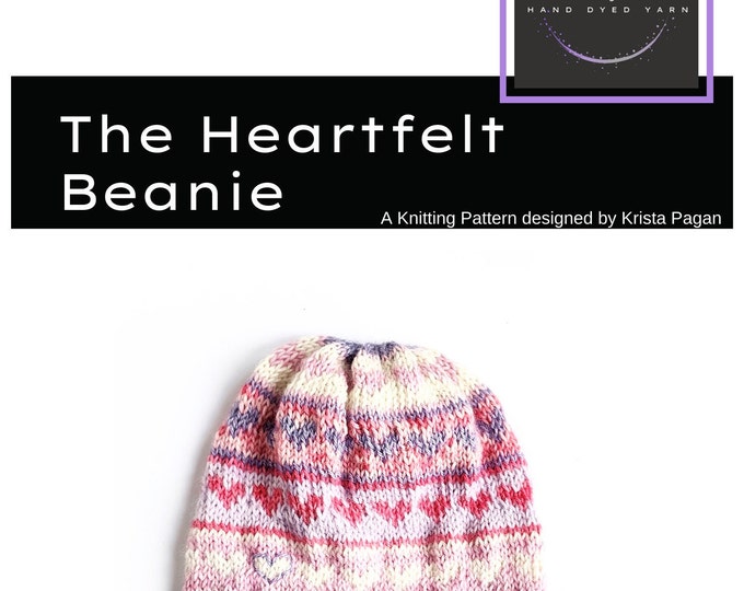 KNITTING PATTERN: The Heartfelt Beanie    PDF  Instant Download
