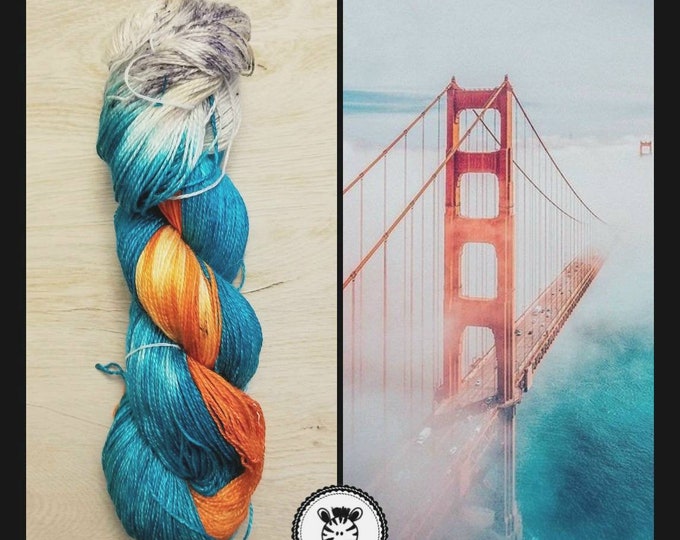 Hand Dyed Yarn: Golden Gate                       Available in Silk, Baby Alpaca, Linen or Cashmere blend (Wool Free)