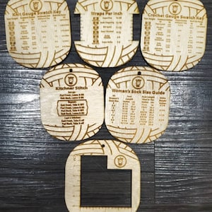 Wooden Measurement Keys Crochet Knit WPI Gauge Rulers