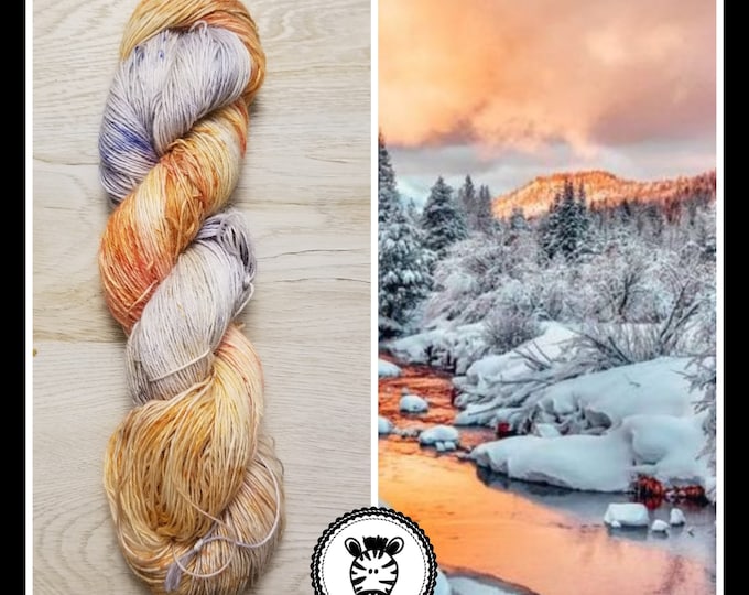 Hand Dyed Yarn: Summit Sunset                    Available in Silk, Baby Alpaca, Linen blend (Wool Free)
