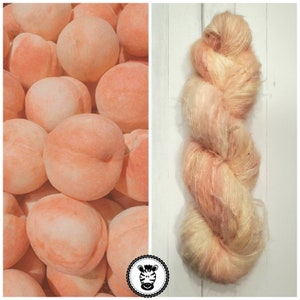 Hand Dyed Yarn: Just Peachy      Available in Silk, Baby Alpaca, Linen blend (Wool Free)
