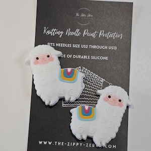 Adorable Knitting Needle Point Protectors Alpacas