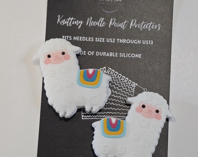 Adorable Knitting Needle Point Protectors Alpacas