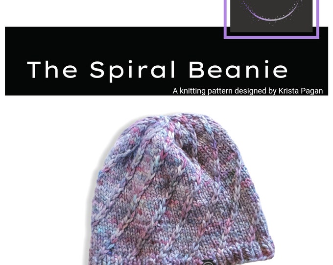 KNITTING PATTERN: The Spiral Beanie    PDF  Instant Download