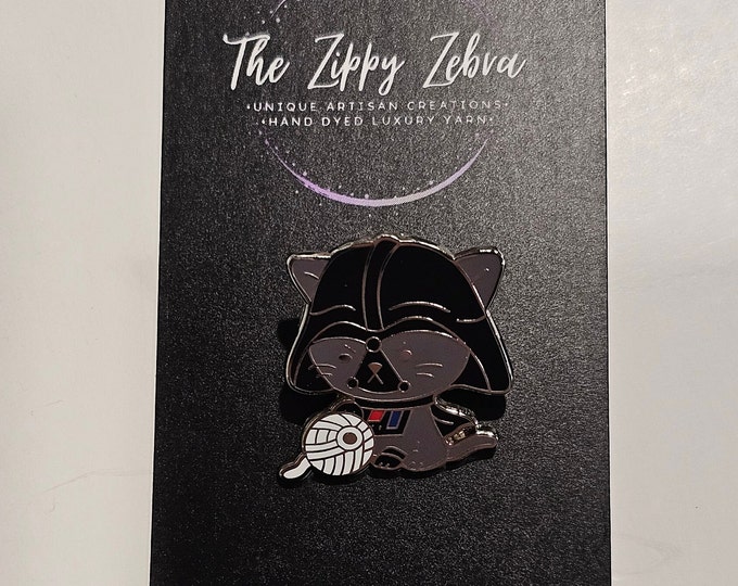 Darth Kitty Yarn Space Wars Enamel Pin Gift Idea