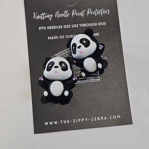 Adorable Knitting Needle Point Protectors Pandas
