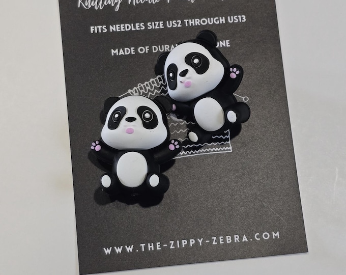 Adorable Knitting Needle Point Protectors Pandas