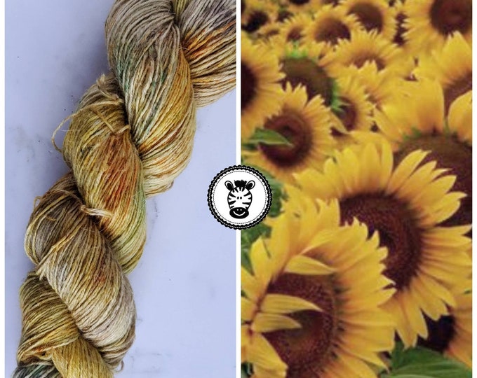 Hand Dyed Yarn: Sunflower                     Available in Silk, Baby Alpaca, Yak blend (Wool Free)