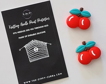 Adorable Knitting Needle Point Protectors Cherries