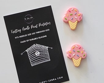 Adorable Knitting Needle Point Protectors Ice Cream Cones