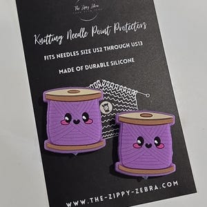 Adorable Knitting Needle Point Protectors Spools of Yarn