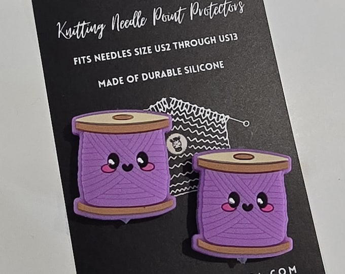 Adorable Knitting Needle Point Protectors Spools of Yarn