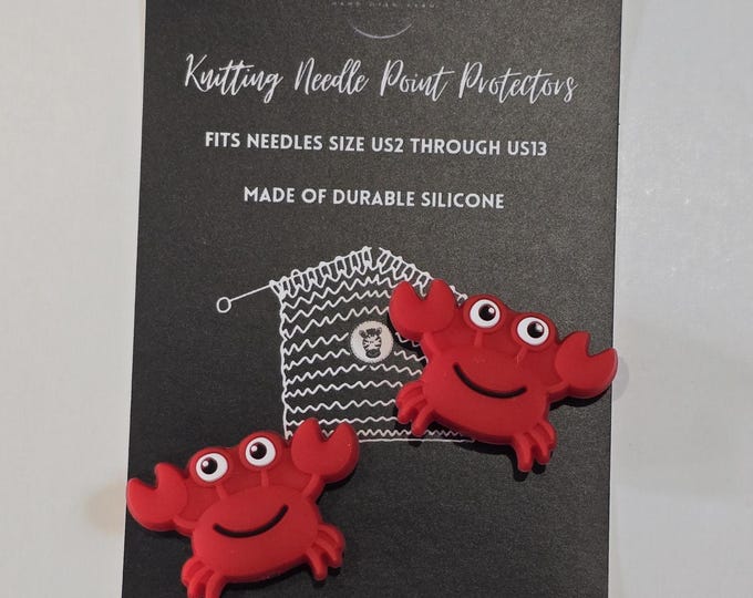 Adorable Knitting Needle Point Protectors Crabs