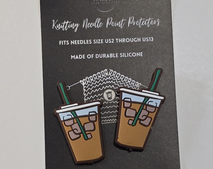 Adorable Knitting Needle Point Protectors Iced Coffee