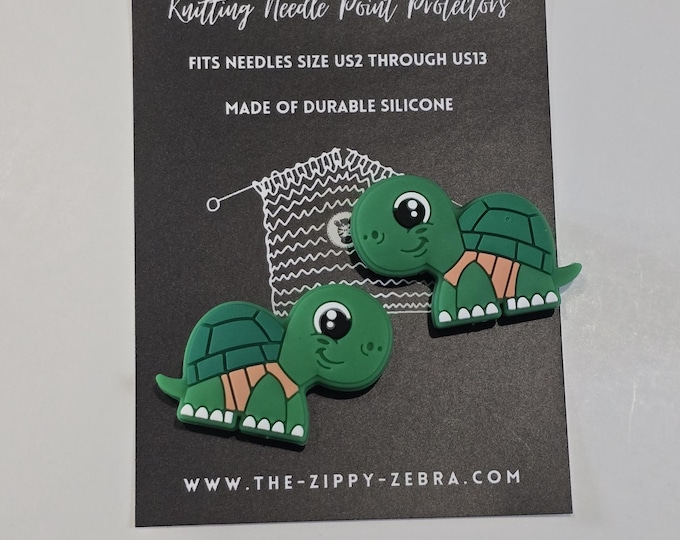 Adorable Knitting Needle Point Protectors Turtles