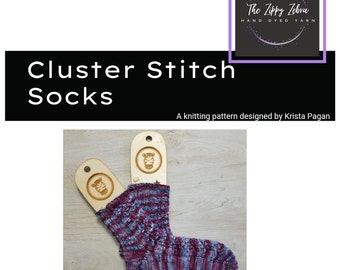 KNITTING PATTERN: Cluster Stitch Socks    PDF  Instant Download