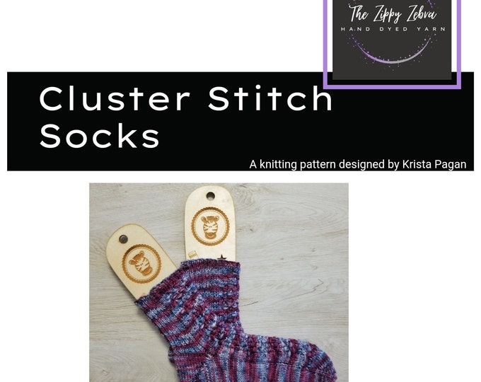 KNITTING PATTERN: Cluster Stitch Socks    PDF  Instant Download