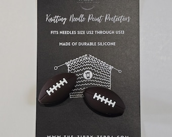 Adorable Knitting Needle Point Protectors Footballs