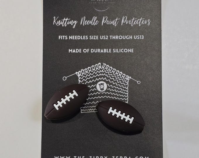 Adorable Knitting Needle Point Protectors Footballs
