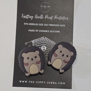 Adorable Knitting Needle Point Protectors Hedgehogs