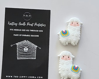 Adorable Knitting Needle Point Protectors Alpacas