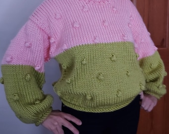 Chunky Knitting Sweater pattern, Instant PDF download, Bulky Sweater pattern, Easy Knitting Pullover pattern, Oversize sweater pattern