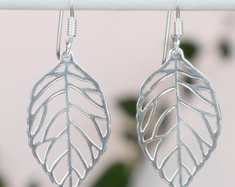 Sterlingzilveren bladoorbellen, sierlijke natuur bungelsieraden cadeau