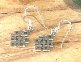 Orecchini Pendenti Celtici Con Nodo Eterno E Cristallo, Argento 925, Regalo Per Fidanzata, Moglie, Figlia