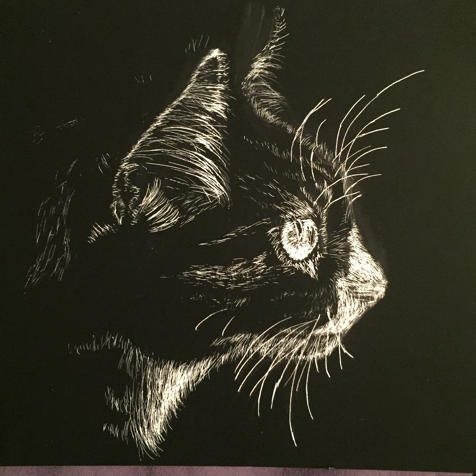 Custom Scratch Art Pet/Animal Portrait Etsy