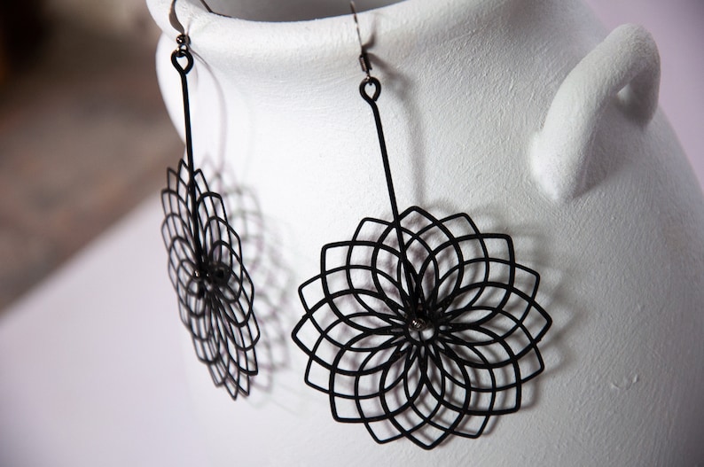 Mandala Magnetic Spinner Earrings Playthings Studio image 1