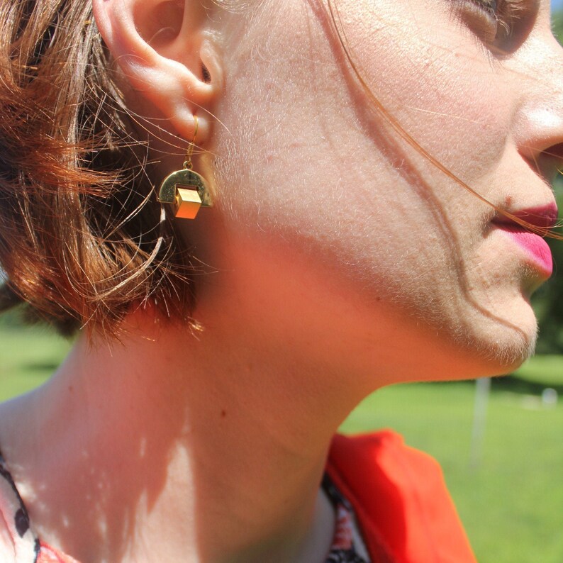 Semi-Square kinetic fidget earrings by Playthings Studio image 6