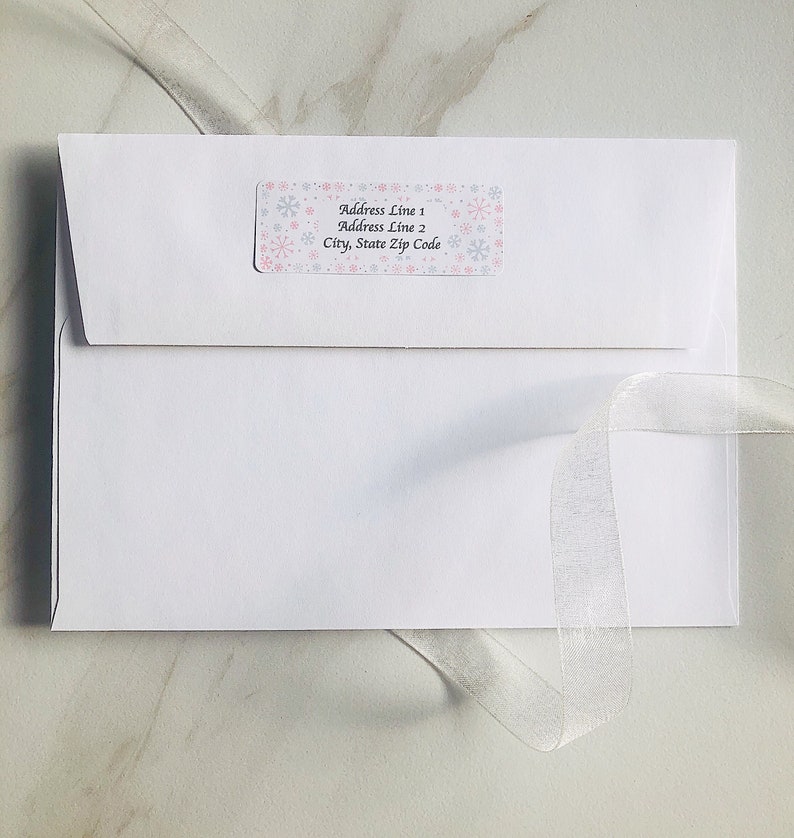 Holiday Mailing Address Labels Pink Snowflake Return Address Labels